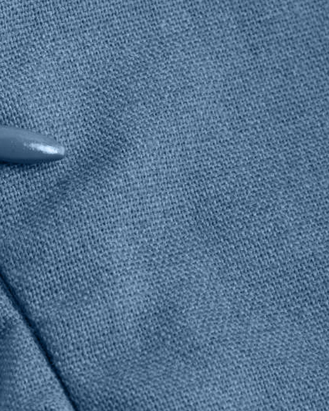 Asymmetrical Neck Solid Drawstring Blue Top - Image 3