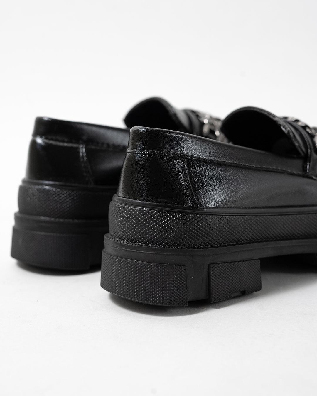 Back to School Black Platform Loafers with Chain - Image 6