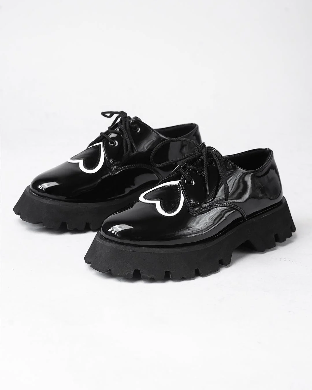Black Oxford Shoes With Chunky Sole - Image 4