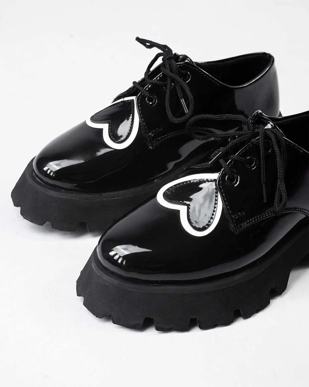 Black Oxford Shoes With Chunky Sole - Image 5