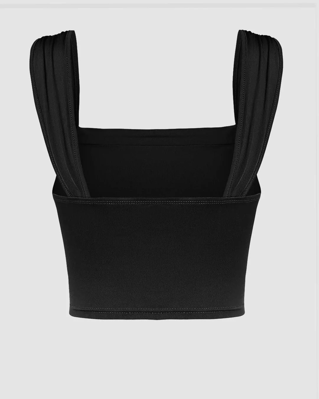 Black Top and Leopard Print Midi Skirt - Image 3