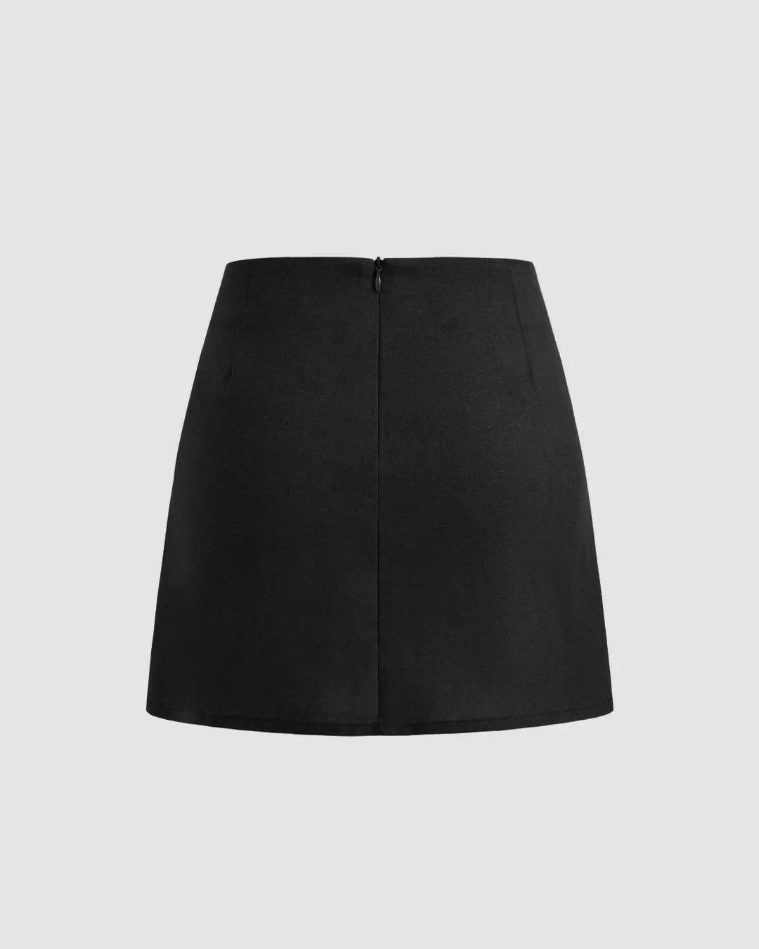 Boat Neckline Solid Knotted Crop Top With Low Rise Solid Mini Skirt In Black - Image 6