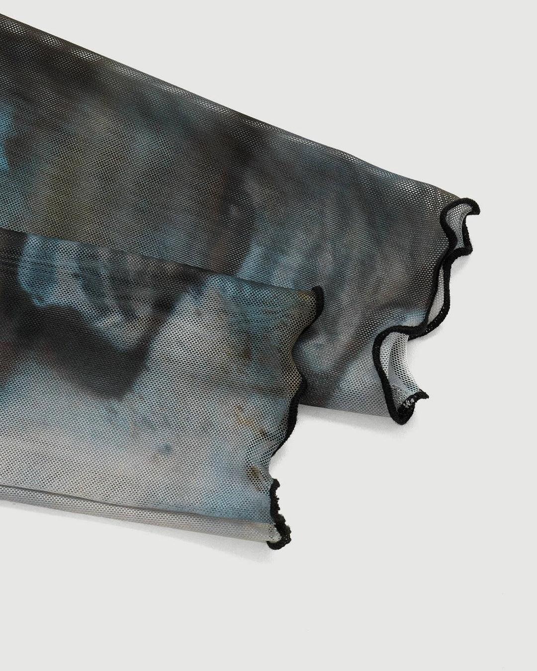 Cloud Like Illusion Sheer Printed Full Sleeve Top - Image 3