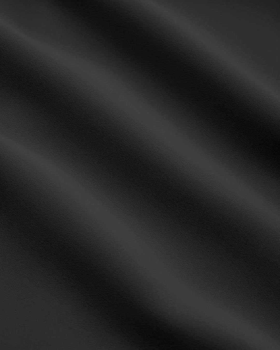 Collar Neck Long Sleeve Ruched Crop Black Shirt - Image 4