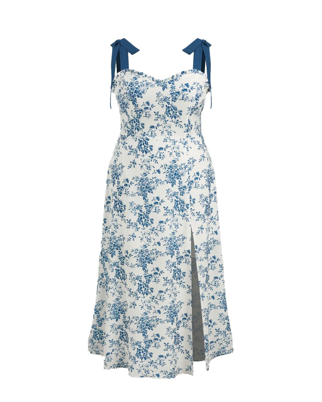 Floral Knotted Split Midi Dress Curve & Plus - Image 3
