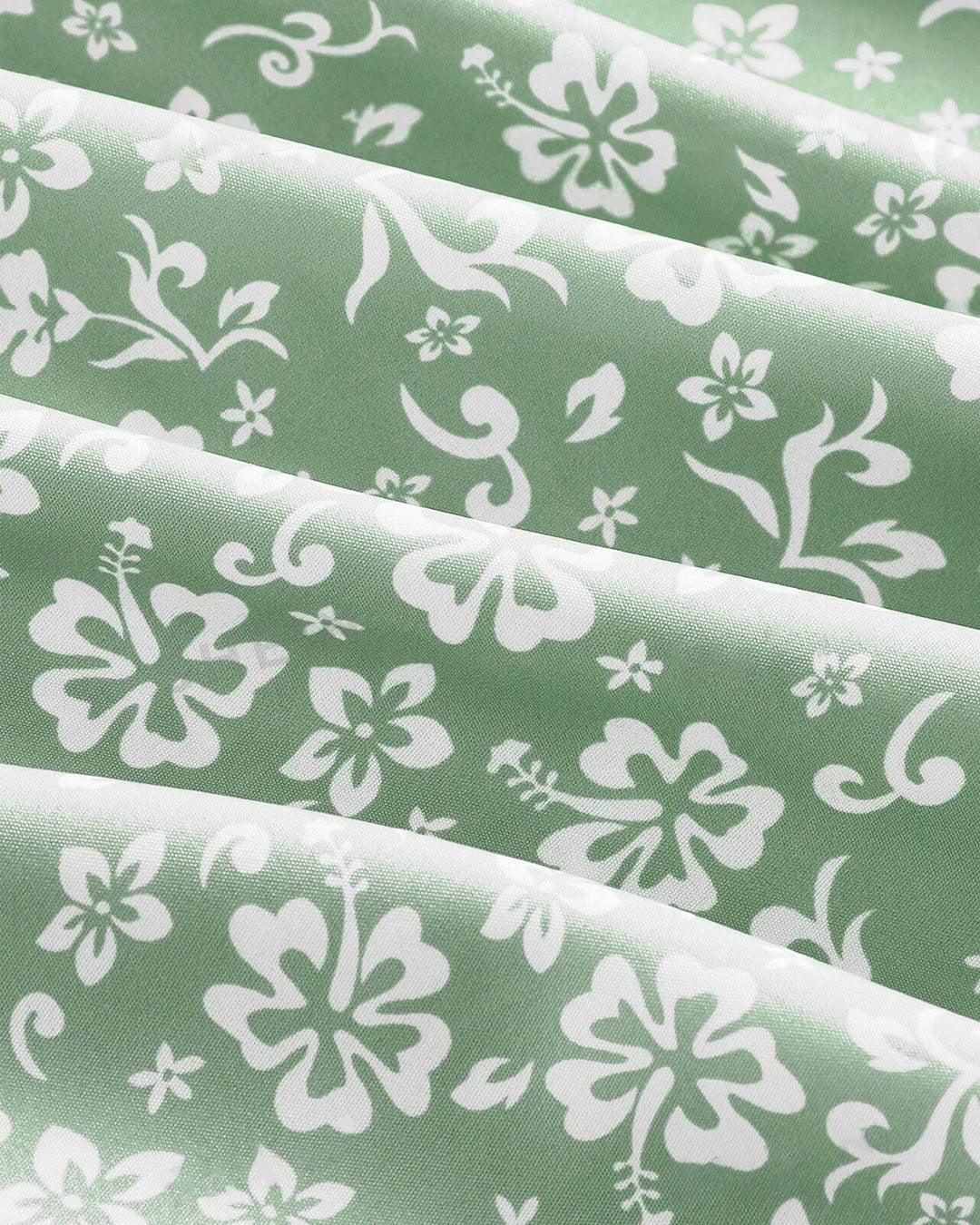 Floral Print Ruched Bust Front Bow Green Cami Dress - Image 3