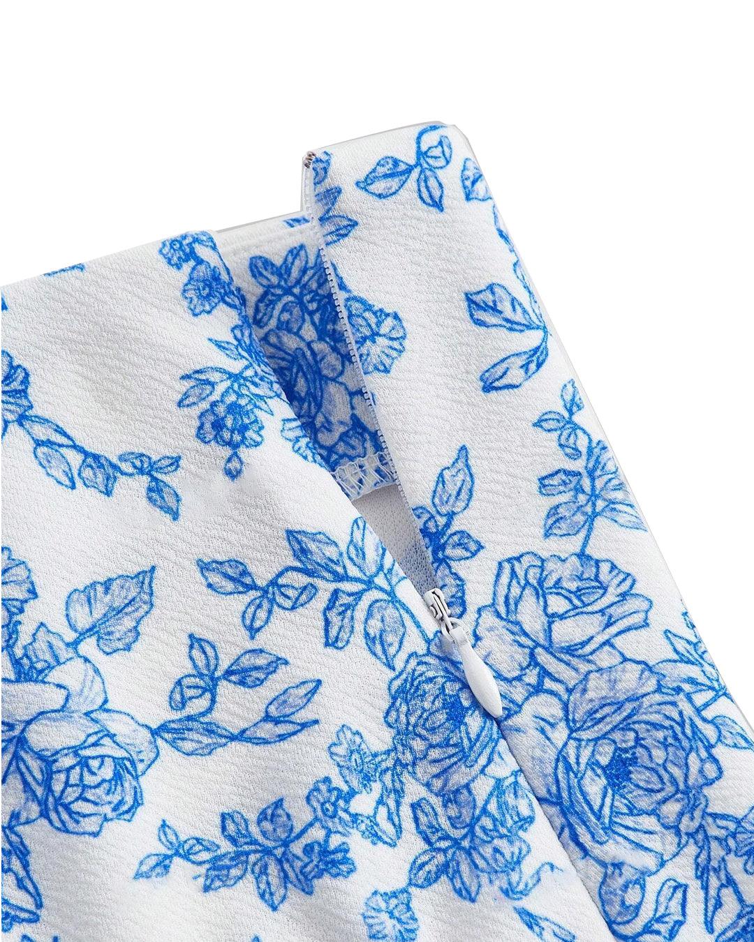 Floral Print Tie Shoulder Cami Top & Skirt - Image 4