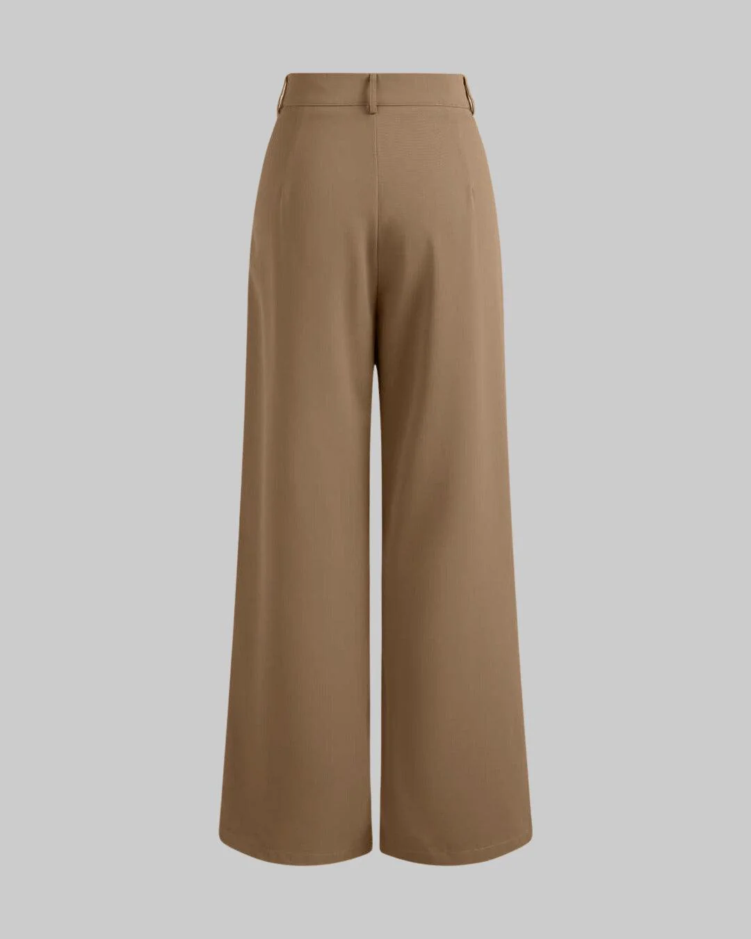 High Rise Korean Style Wide Leg Trousers in Brown - Image 3