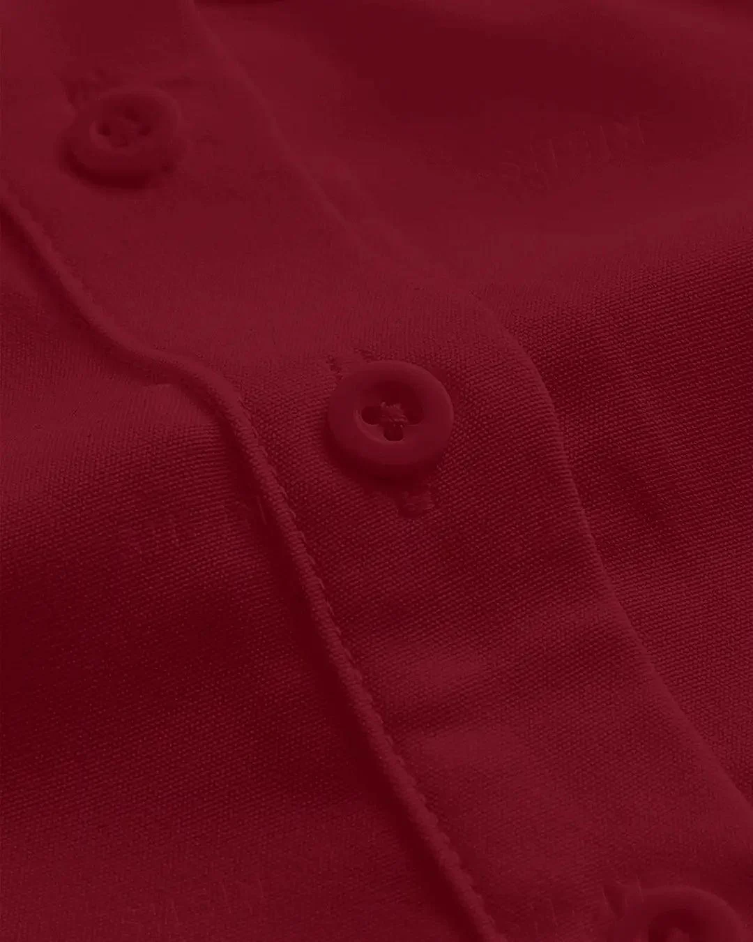 Lantern Sleeve Button Front Slim Fit Red Shirt - Image 3