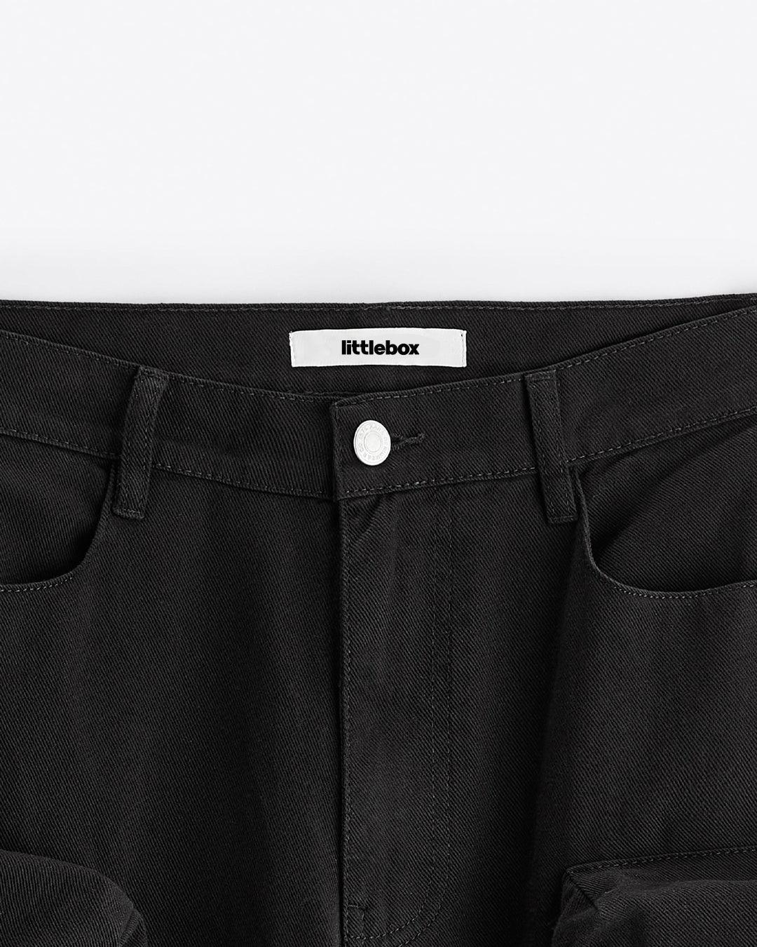 Men Black Cargo Trouser With Utility Pockets Baggy pants - Image 4