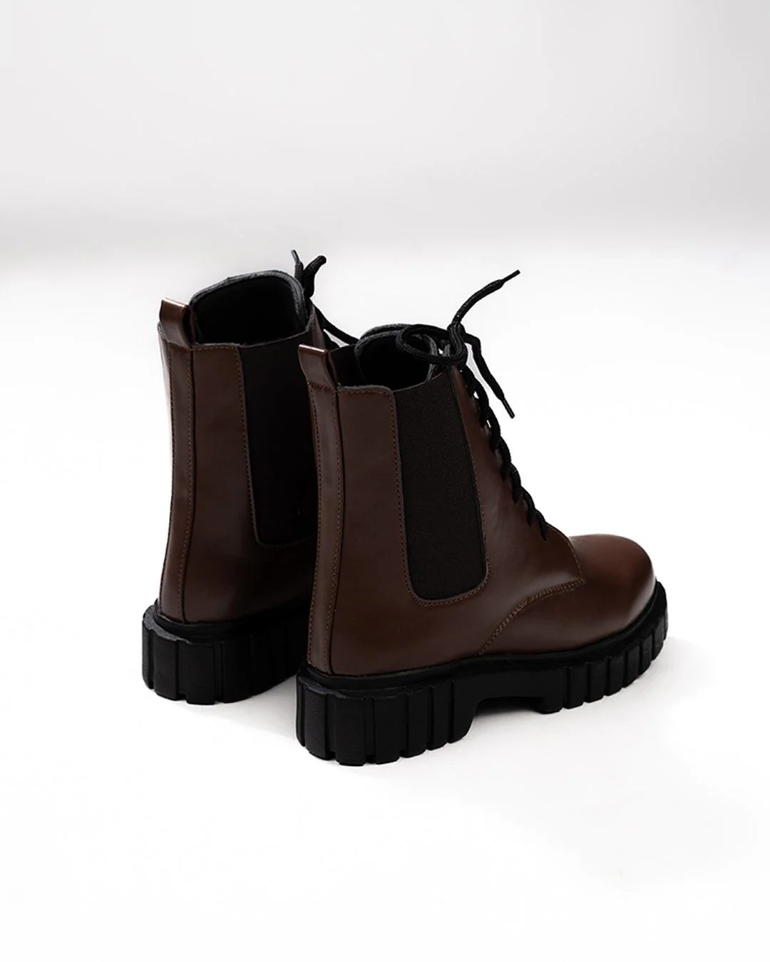 Mid Calf Lace Up Motorcycle Combat Shoes - Image 3