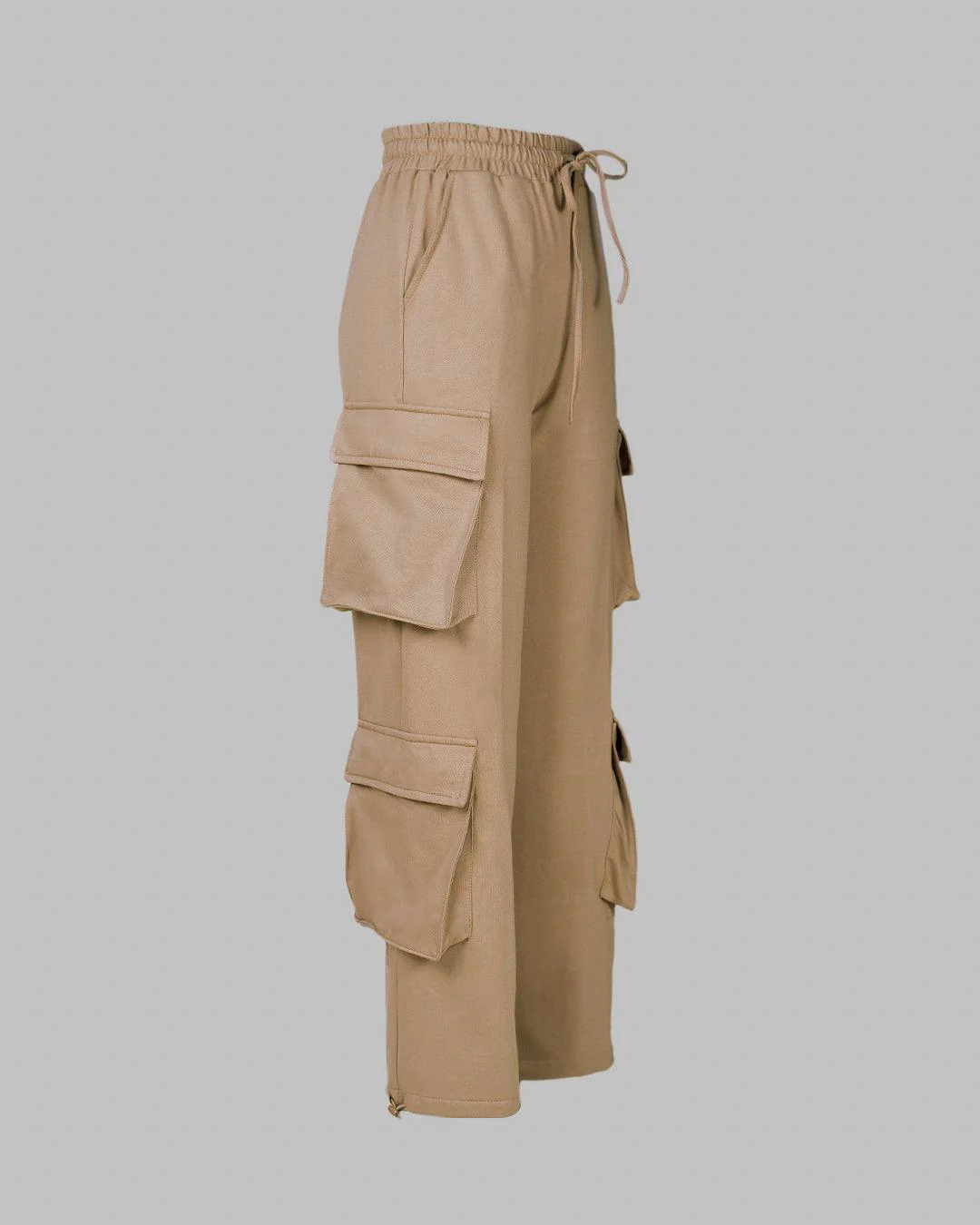Multipockets Style Drawstring Cargo In Minimal Brown - Image 4