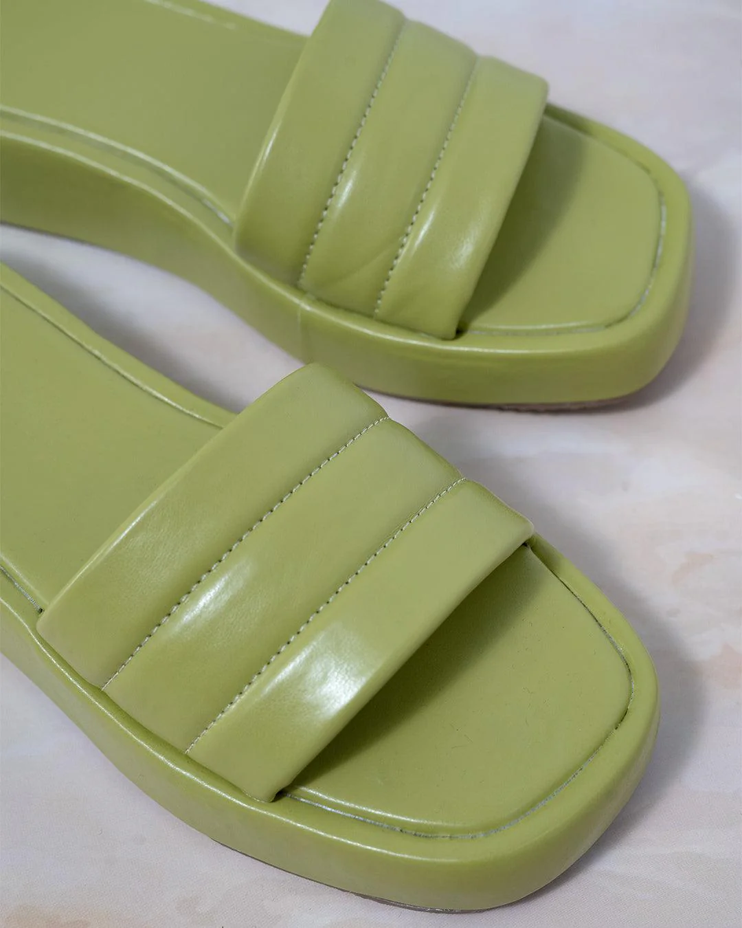 GEN Z Green Quilted Flatforms - Image 3