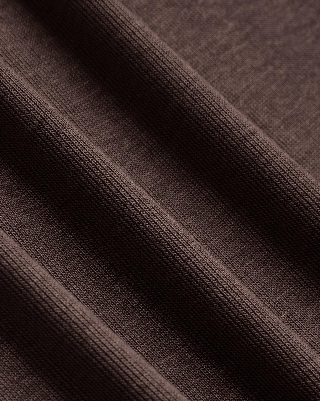 Round Neckline Solid Crop Top & Mid Rise Ruched Maxi Skirt Set In Chocolate Brown - Image 6