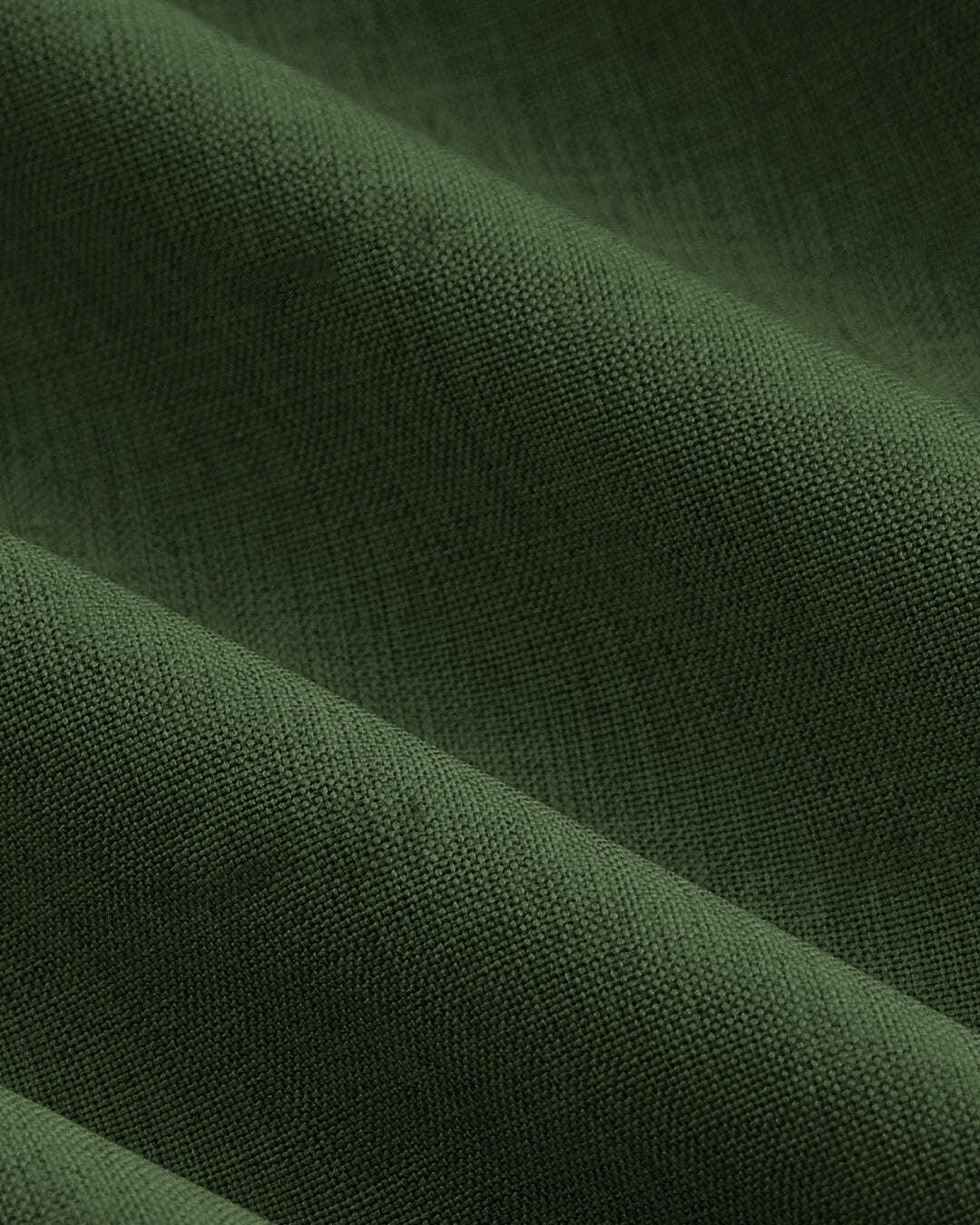 Olive Green Scoop Neck Midi Dress with Retro Style - Image 4