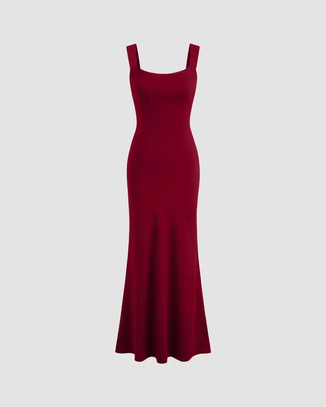 Scoop Neck Backless Bodycon Dress in Burgundy - Image 3