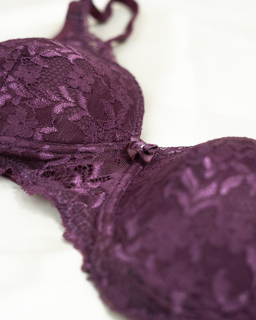 Set : Lace Trim Push Up Lingerie Bra and Panty - Image 3