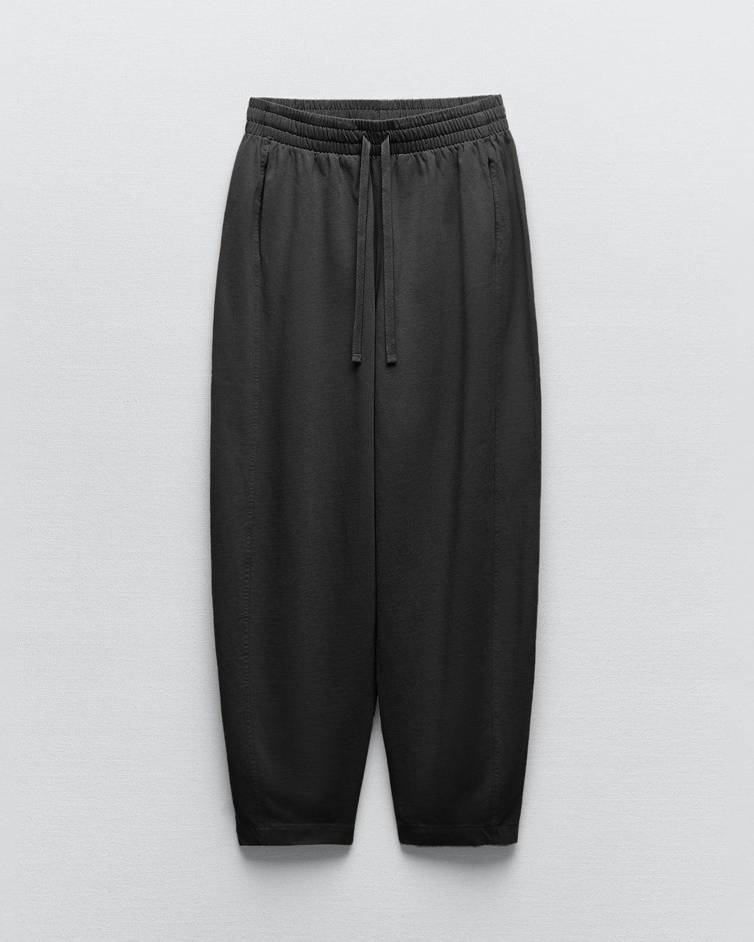 Set Of Two : Corset Style Top & Relaxed Fit Joggers in Black - Image 6