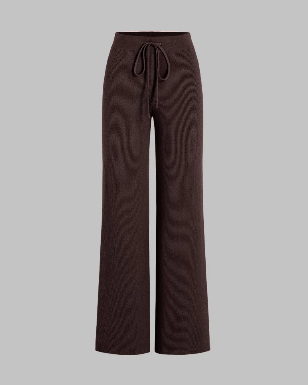 Set Of Two Ruched Square Neck Crop Top With Trouser In Dark Brown - Image 5