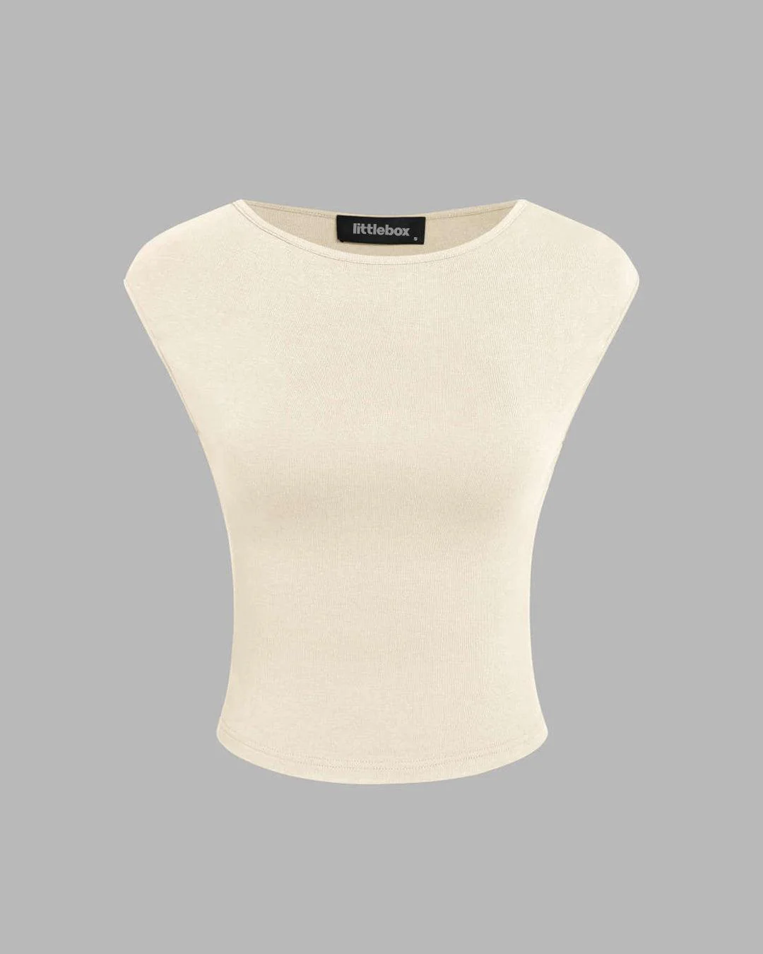 Sleeveless Crop Tank Top & Ruched Maxi Skirt In Off White - Image 3