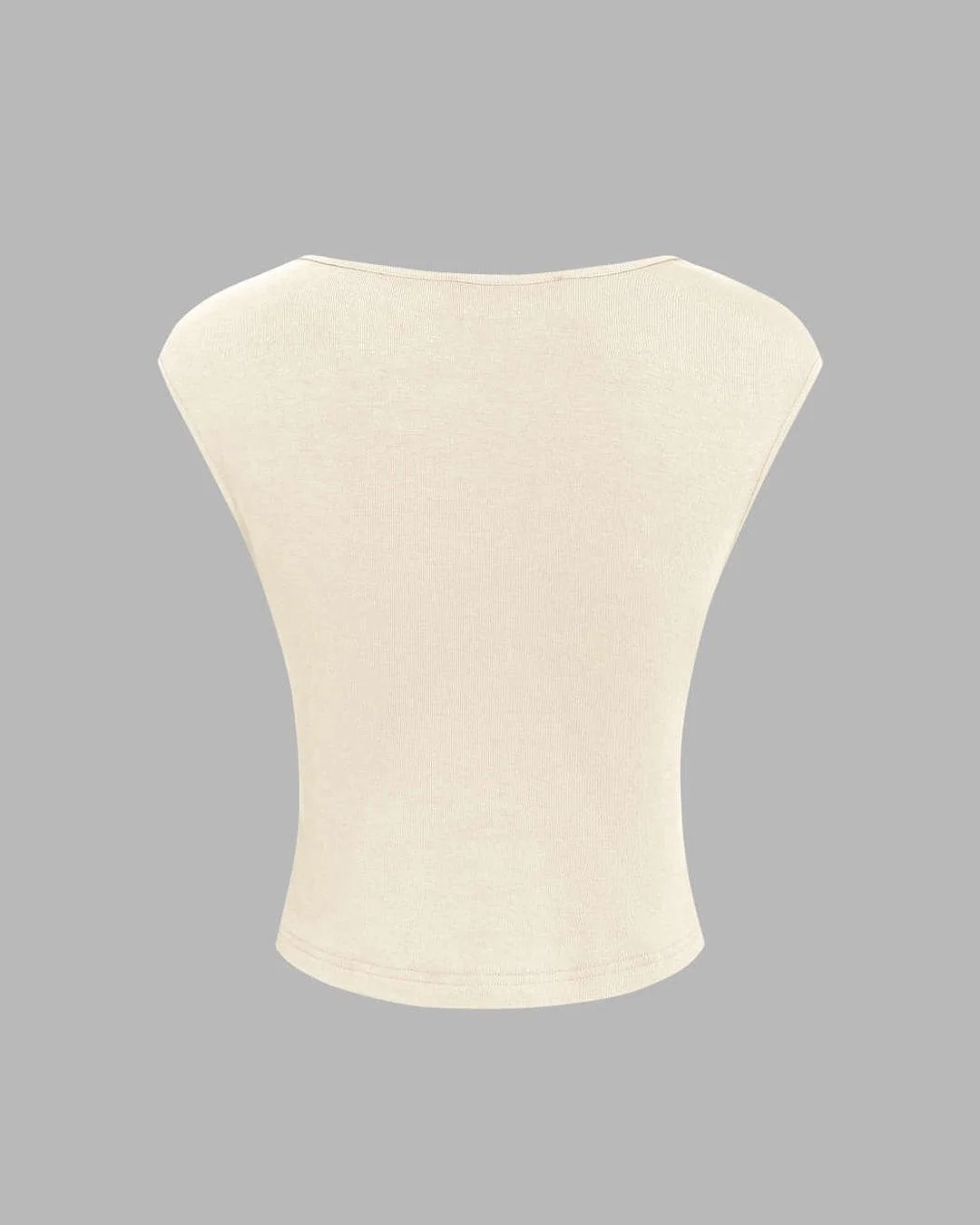 Sleeveless Crop Tank Top & Ruched Maxi Skirt In Off White - Image 4