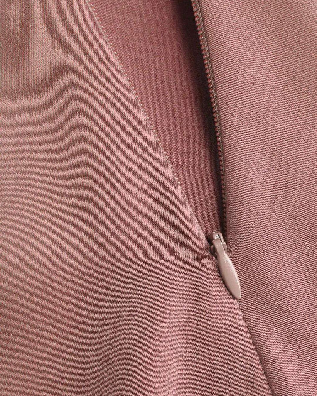 Cowl Neck Midi Dress with Slit in Solid Peach - Image 4