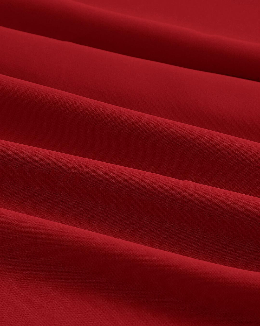 Solid Cup Detail Cami Dress In Red - Image 4