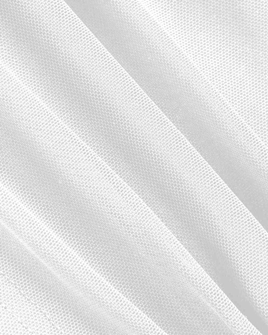 Solid Ruffle Turtleneck Lettuce Trim Long Sleeve White Top - Image 3