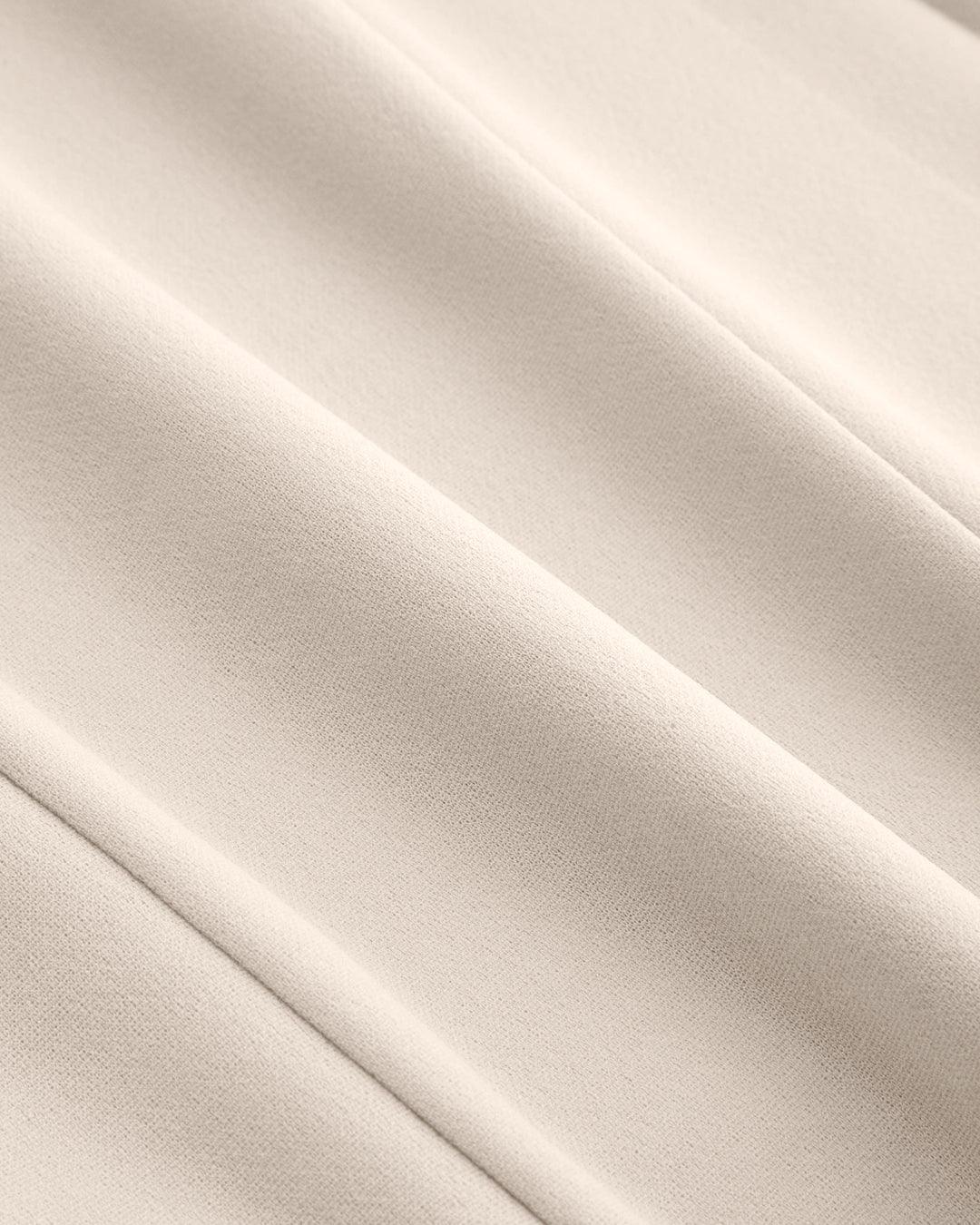 Square Neck Solid Pleated Cami Off-White Mini Dress - Image 3