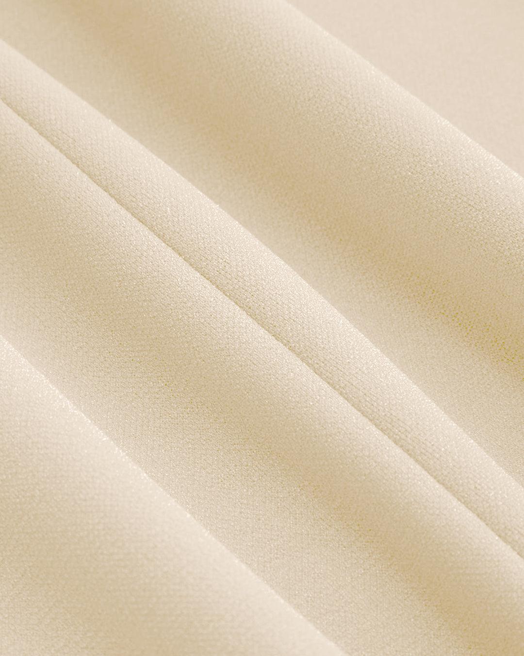 Square Neck Solid Pleated Cami Off-White Mini Dress Curve & Plus - Image 5