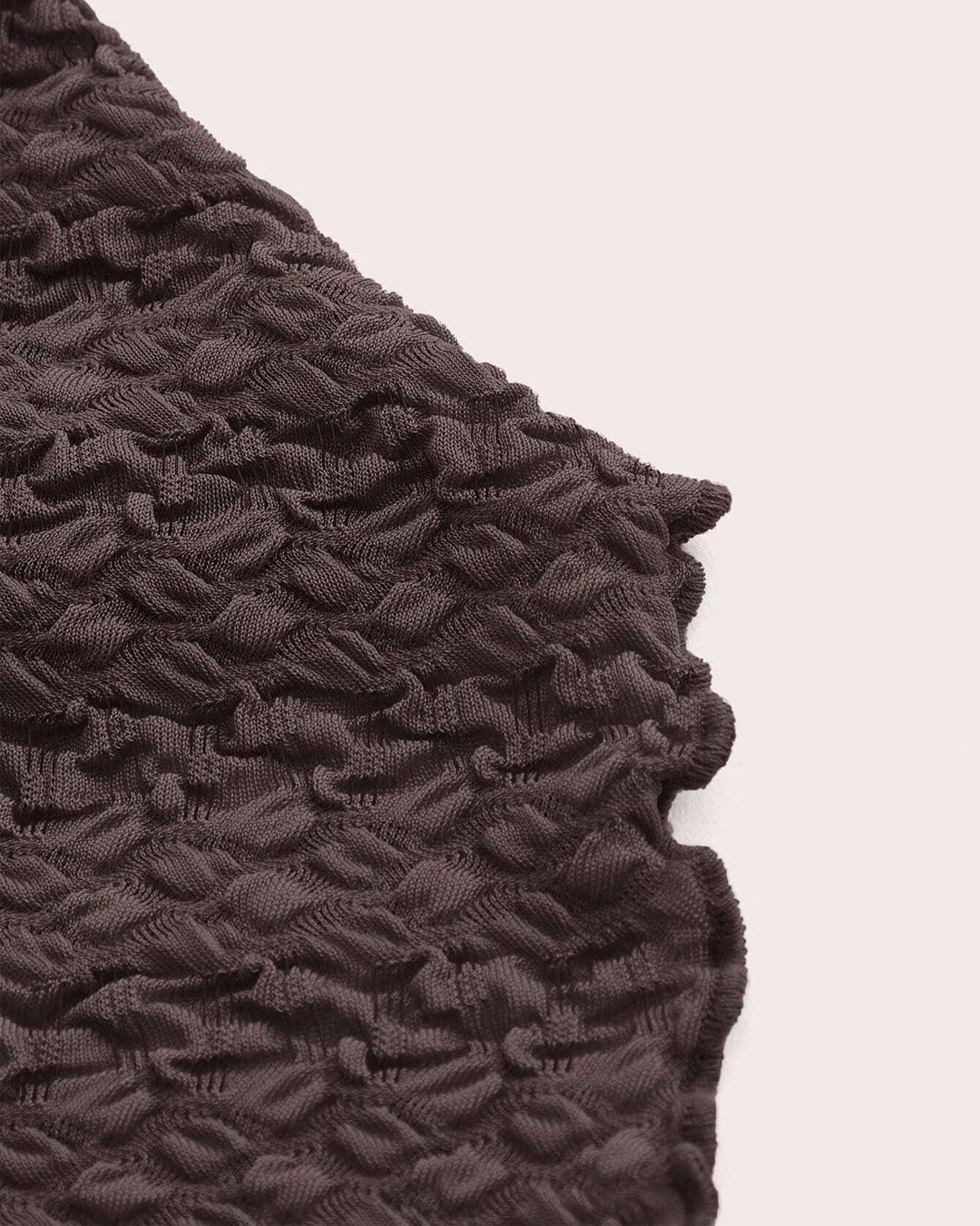 Strapless Tube Asymmetrical Off Shoulder Y2k Going Out Tank Top In Brown - Image 3