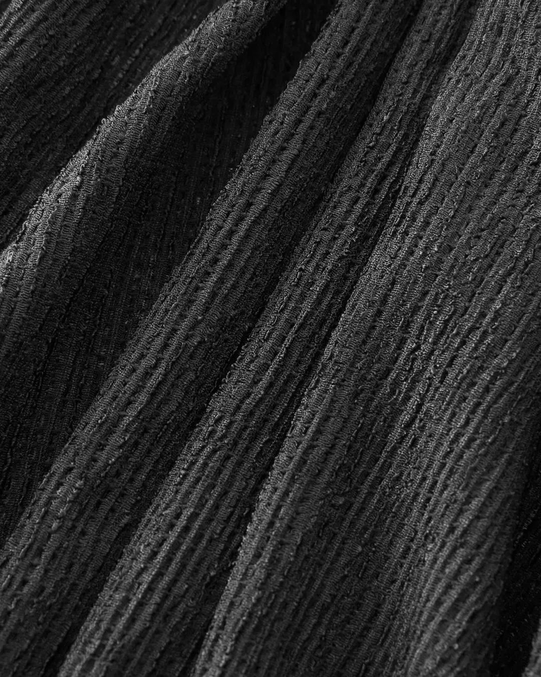 Texture Side Tied Black Mini Dress - Image 3