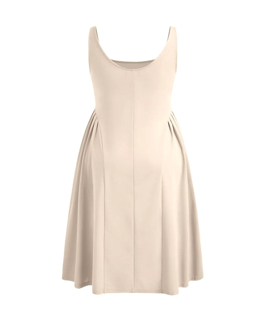 Woven Square Neck Solid Ruffle Long Off-White Midi Dress Curve & Plus - Image 4