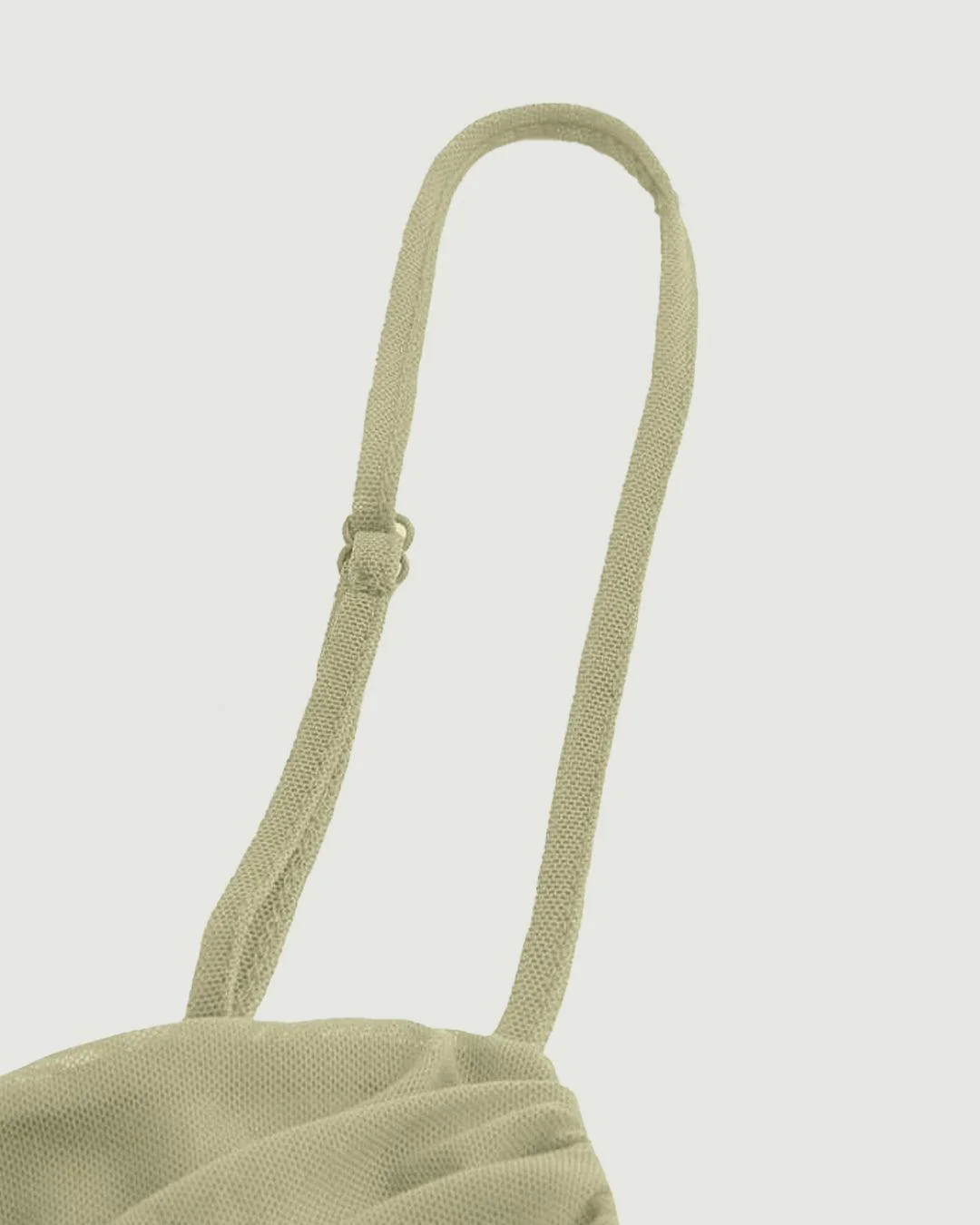 Y2K Solid Ruched Mesh Cami Green Top - Image 4