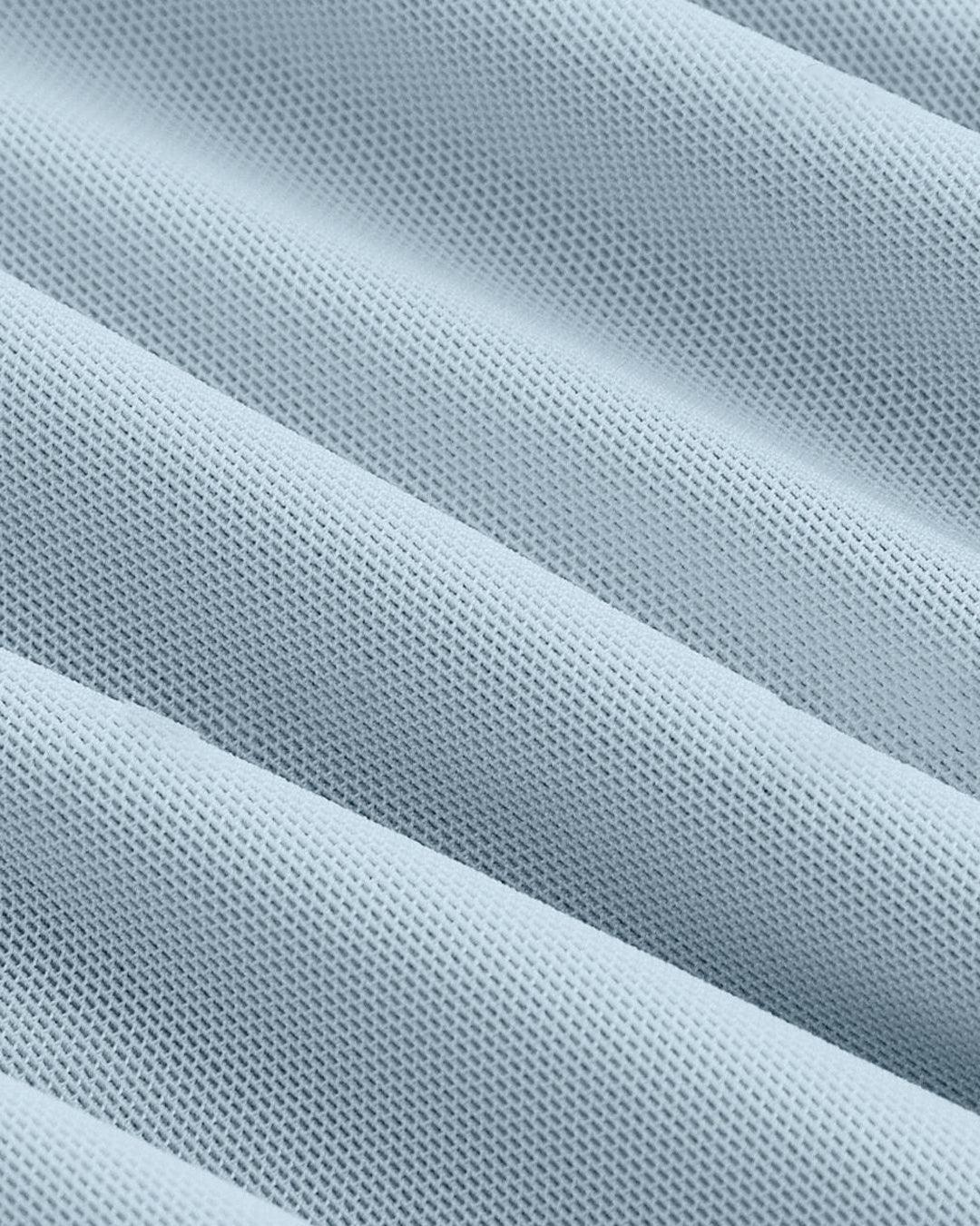 Y2K Style Asymmetric Neck Short Sleeve Light Blue Dress - Image 3